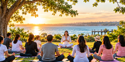 Waterfront Yoga at Golden Hour